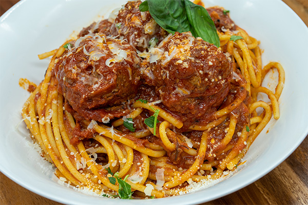 Spaghetti and Meatballs, part of our authentic Italian cuisine near Cherry Hill, New Jersey.