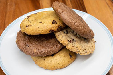 A plate of cookies, dessert served with our Cacio e Pepe pasta near Cherry Hill.