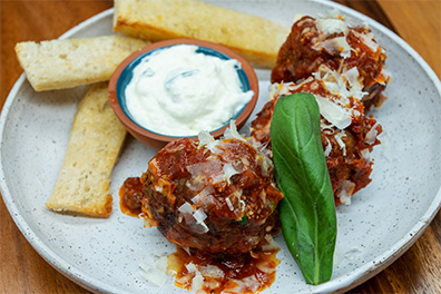 Meatballs and bread from our Ashland, Cherry Hill Italian eatery.